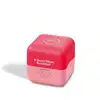 Cubo na cor vermelha e rosa com letras cinza do balm labial Framboesa Cuide-se Bem Feira Quem Disse, Berenice?.