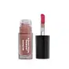 Frasco de gloss labial da marca Quem Disse, Berenice? na cor rosa escuro, com aplicador de pincel vermelho. Embalagem preta com texto branco indicando o nome do produto "Creamy tint".