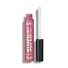 O produto apresentado é um batom líquido matte da marca Vult, na cor rosa queimado. A embalagem é um tubo plástico rosa com o nome da marca e do produto visíveis. O aplicador é branco e alongado, típico de batons líquidos.