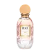 Frasco de perfume O.U.i. Madeleine 862, com embalagem de vidro rosa e detalhes dourados, rótulo com nome da fragrância e informações sobre a marca.