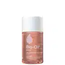 Frasco de óleo Bio-Oil de 60ml, com rótulo branco e laranja, contendo informações sobre o produto e sua função de ajudar a melhorar a aparência de cicatrizes na pele.