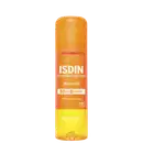 Frasco de óleo hidratante fotoprotetor ISDIN com FPS 30, em embalagem laranja e amarela, com rótulo destacando "Hydro Oil" e "Protege & Bronzeia".