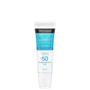 A imagem mostra o Protetor solar facial da linha Sun Fresh Hydro Boost da Neutrogena. Embalagem plástica cilíndrica branca e azul. Rótulo indicando fator de proteção solar 50, textura fluida, sem cor, para todos os tipos de pele.