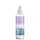 Frasco de spray da linha Blondorplex da Wella Professionals, com fórmula para proteção anti-frizz para cabelos loiros. Embalagem de plástico branco com detalhes em roxo e azul, contendo 145ml do produto.