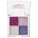 Paleta de Sombras Ruby Kisses Electric Glaze Unicorn com tons rosados e azul.