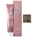 Caixa e tubo de tintura de cabelo da marca K.pro, com texto "Coloração" e "Age em 10 minutos". Embalagem em tons de rosa e prateado/branco, com informações sobre a composição do produto.