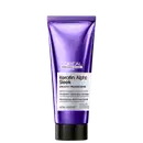 Tubo de tratamento alisador de cabelos da L'Oréal Professionnel, da linha Keratin Alpha Sleek, com embalagem roxa e branca, apresentando informações sobre o produto.