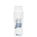 Frasco branco de produto de limpeza facial em pó da marca Elizavecca, com ilustração de personagem fofo e texto em azul descrevendo o produto como "Well-done clean up" e "Enzyme powder wash".