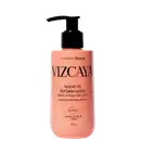 Frasco de 200 ml de leave-in fortalecedor da linha Vizcaya, com bomba dosadora preta. Rótulo em laranja com o nome do produto e informações sobre sua função de proteção térmica a 250°C.