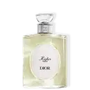 Perfume Dior Higher Energy em frasco de vidro retangular com líquido amarelo claro. Tampa prateada com detalhes em cristal. Rótulo oval branco com inscrições em preto no centro do frasco.