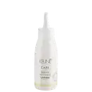 Frasco branco de loção ativadora Keune Care Derma Activate, com rótulo em preto e amarelo, apresentando informações sobre o produto.