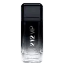 Frasco preto e transparente do perfume masculino 212 VIP Black da Carolina Herrera, com o nome do produto e da marca em destaque.
