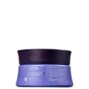 Embalagem de máscara matizadora da linha Specialist Blonde da Amend Cosméticos, em frasco de 300g com rótulo em tons de roxo e azul, destacando o efeito rápido e neutralizador de tons amarelados em cabelos loiros.