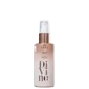 Frasco de serum da marca Braé, com embalagem de vidro e bomba de pulverização, em tons de rosa e bronze, com o nome "Divine" impresso em destaque.