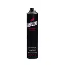 Frasco de spray para cabelo Everlong de cor preta, com rótulo vermelho destacando o nome da marca e a descrição "Super Fix Hair Spray". O produto apresenta informações sobre sua fórmula, como "Ultra Strong Hold", "Anti-Humidity" e "Wheat Protein".
