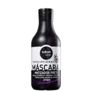 Frasco preto de 290ml da máscara matizadora preta da linha profissional Salon Line, com rótulo branco e preto destacando o nome do produto e sua função de realçar e proteger cabelos pretos naturais ou coloridos.