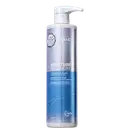 Frasco de tratamento capilar Joico Moisture Recovery, com bomba doseadora, em tonalidades de azul e prata, com rótulo destacando o nome do produto e informações sobre seu uso.