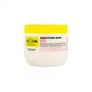 Embalagem de máscara alisante da linha Yellow Professional, em pote branco com tampa amarela, contendo informações sobre o produto em rótulo.