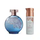 A imagem mostra dois produtos da marca Floratta do Boticário: desodorante colônia Floratta My Blue de 75ml e creme hidratante desodorante corporal de 200ml.