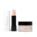 Dois itens de balm labial noturno Make B. Lip Chronology: embalagem preta com tampa branca da linha Night Plump e pote transparente com tampa preta da linha Night Mask.
