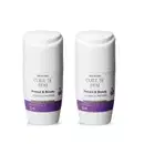 Dois frascos brancos com faixa roxa de 55ml cada contendo desodorante antitranspirante roll-on da marca Cuide-se Bem Protect and Care, com rótulo indicando proteção e beleza por 72 horas.