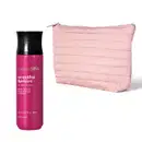Imagem do Combo Nativa SPA Orquídea Lumière contendo um body splash de 200ml em embalagem rosa-escuro e preta e um nécessaire premium na cor rosa.
