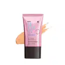 Bisnaga rosa metalizada com tampa preta e letras azuis e pretas contendo 30ml de base líquida Levanta Tudo na cor 03F da marca Quem Disse, Berenice?. Atrás da embalagem, uma pequena quantidade da base espalhada no fundo, mostrando a sua real tonalidade.