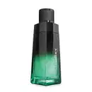 Vidro em formato geométrico com degradê de preto e verde, tampa preta e letras brancas contendo 100ml de desodorante colônia da marca Malbec Vert.