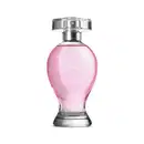 Vidro curvilíneo transparente com liquido rosa, pulverizador prateado e tampa cristal contendo 100ml de desodorante colônia Boticollection Anni.