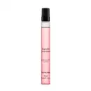 Frasco cilíndrico e transparente com líquido rosa, tampa e letras pretas, contendo 10ml de desodorante colônia Floratta Red Blossom.