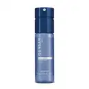 Frasco transparente de body spray azul com tampa preta da marca Quasar Rush com rótulo branco 100ml do produto.