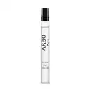 Frasco compacto e transparente de item de perfumaria da marca Arbo, com design minimalista e tampa borrifadora preta, contendo 10 ml de produto.