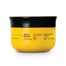 Pote amarelo com tampa e letras pretas contendo 200g de creme esfoliante corporal Nativa SPA Ameixa Dourada.