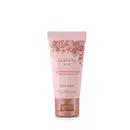Bisnaga na cor rosa claro com detalhes florais e tampa na cor dourada contendo 30g de creme hidratante para as mãos Floratta Rose.
