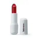 Batom cremoso na cor Vermelho 310 da marca Intense, em embalagem toda branca com letras pretas na tampa.