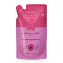 Refil de loção hidratante corporal Cuide-se Bem Cereja Livre em sachê de 350ml nas cores rosa e roxo com cerejas ilustradas.
