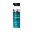 Frasco branco com tampa preta e rótulo nas cores azul metalizado, preto e prateado contendo300ml de shampoo Match Science Crescimento.