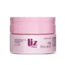 Pote rosa claro com tampa rosa e letras vinho contendo 250g de creme hidratante corporal Liz Flora.