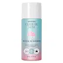Frasco em tons de rosa e azul com ilustração de uma nuvem sorridente e tampa branca contendo 110ml de óleo hidratante corporal Cuide-se Bem Nuvem de Alegria.