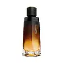Imagem de frasco de desodorante colônia da marca Malbec Pure Gold em tons degradê de marrom a dourado, com formato geométrico e tampa preta, A embalagem traz rótulo dourado e 100 ml da fragrância.