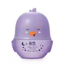 Frasco em forma de pintinho na cor roxa com detalhes laranja contendo 100ml de colônia Boti Baby Lua.