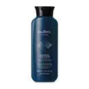 Frasco azul-marinho de shampoo da marca Malbec Cabelos para cabelos grisalhos, com rótulo branco contendo informações sobre o produto.