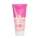 O produto apresentado é um creme hidratante depilatório corporal da marca Cuide-se bem, em uma embalagem de tubo rosa com detalhes em branco. A embalagem também apresenta selos indicando que o produto é vegano e contém 71% de ingredientes naturais.