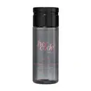 Frasco transparente cinza com líquido claro, tampa preta e letras douradas contendo 150ml de óleo de massagem corporal da marca Her Code Touch.