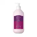 Frasco branco e rótulo roxo com ilustração de amora contendo 400ml de loção hidratante corporal da marca Cuide-se Bem Amoruda.