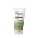 Imagem de um gel de limpeza facial micelar com ácido mandélico e ácido salicílico da marca Botik, em embalagem branca com detalhes verdes, contendo informações sobre propriedades antioléosidade e limpeza profunda.