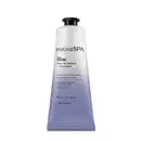 Imagem da bisnaga branca e lilás da marca Nativa SPA Lilac com tampa e rótulo pretos, contendo creme hidratante para mãos e pés com óleo de quinoa e bioretinol. A embalagem possui 50g.