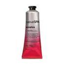 Imagem do tubo de creme hidratante para mãos da marca Nativa SPA Ameixa, em embalagem de bisnaga de 75g. Possui rótulo em tons de rosa e prateado, contendo informações sobre o produto em letras pretas e tampa preta.