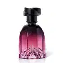 Frasco de perfume Floratta em formato arredondado, com tampa preta e gradiente de cor rosa a roxo. O rótulo exibe o nome da marca em destaque.