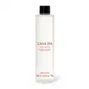Imagem de um frasco transparente, tampa preta e rótulo com texto "CASA 214 VANILLA SUBLIME" em marrom, contendo 250 ml de fragrância para difusor de ambiente.